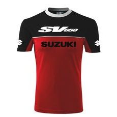 PÁNSKÉ TRIKO S MOTIVEM SUZUKI SV650 - ČERNÁ/ČERVENÁ 1