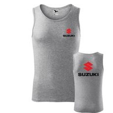 PÁNSKÉ TÍLKO S MOTIVEM SUZUKI - ŠEDÝ MELÍR