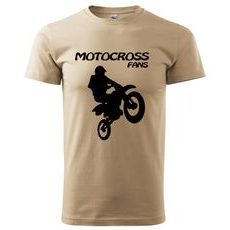PÁNSKÉ TRIKO S MOTIVEM MOTOCROSS FANS - PÍSKOVÉ