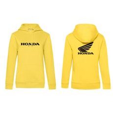 DÁMSKÁ MIKINA S KAPUCÍ A MOTIVEM HONDA 1 - ŽLUTÁ