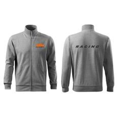 PÁNSKÁ MIKINA NA ZIP S MOTIVEM KTM RACING 2 - ŠEDÁ