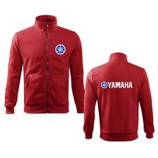PÁNSKÁ MIKINA NA ZIP S MOTIVEM YAMAHA - ČERVENÁ