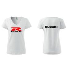 DÁMSKÉ TRIKO S MOTIVEM SUZUKI GSXR - BÍLÉ