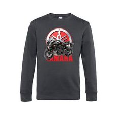 PÁNSKÁ MIKINA S MOTIVEM YAMAHA FAZER - TMAVĚ ŠEDÁ