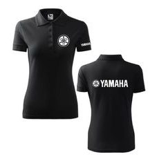 DÁMSKÉ POLO S MOTIVEM YAMAHA - ČERNÁ