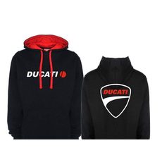 PÁNSKÁ MIKINA S KAPUCÍ A MOTIVEM DUCATI 1 - ČERNÁ