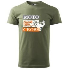 PÁNSKÉ TRIKO S MOTIVEM MOTOCROSS HAWAII - KHAKI