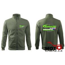 PÁNSKÁ KLUBOVÁ MIKINA NA ZIP KAWASAKI BIKERS CZ - KHAKI