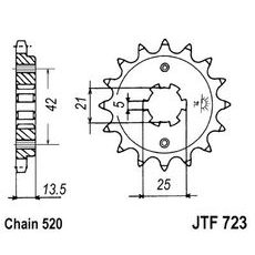 ŘETĚZOVÉ KOLEČKO JT JTF 723-14 14 ZUBŮ, 520