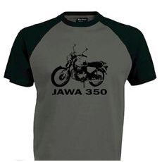 PÁNSKÉ TRIKO S MOTIVEM JAWA 350 - ČERNO/ŠEDÉ