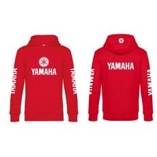 Pánská mikina s kapucí a motivem Yamaha 2 - Červená