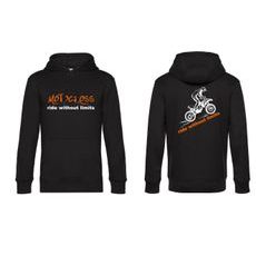 PÁNSKÁ MIKINA S KAPUCÍ A MOTIVEM MOTOCROSS 1 - ČERNÁ