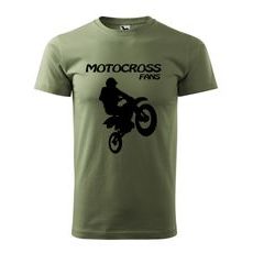 PÁNSKÉ TRIKO S MOTIVEM MOTOCROSS FANS - KHAKI