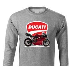 PÁNSKÁ MIKINA S MOTIVEM DUCATI 1098 - SVĚTLE ŠEDÁ