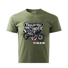 PÁNSKÉ TRIKO S MOTIVEM TRIUMPH TIGER - KHAKI