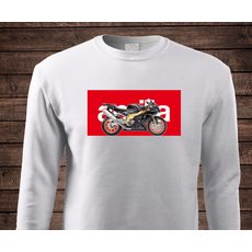 PÁNSKÁ MIKINA S MOTIVEM APRILIA RSV 1000 R2 - BÍLÁ