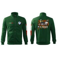 PÁNSKÁ MIKINA NA ZIP S MOTIVEM BMW R 1200 GS - ZELENÁ