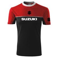 PÁNSKÉ TRIKO S MOTIVEM SUZUKI - ČERVENÁ/ČERNÁ