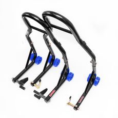 SADA 2 MOTOCYKLOVÝCH STOJANŮ BIKETEC PŘEDNÍ A ZADNÍ TYP-V