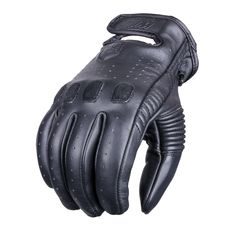 WOLF RIDER BLACK KOŽENÉ RUKAVICE NA MOTORKU