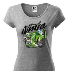 DÁMSKÉ TRIKO S MOTIVEM KAWASAKI NINJA - ŠEDÉ