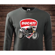 PÁNSKÁ MIKINA S MOTIVEM DUCATI MONSTER - ŠEDÁ