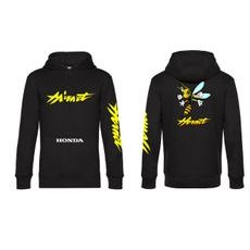 PÁNSKÁ MIKINA S KAPUCÍ A MOTIVEM HONDA HORNET - ČERNÁ