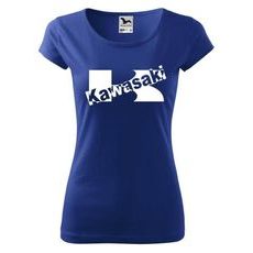 DÁMSKÉ TRIKO S MOTIVEM KAWASAKI 3 - KRÁLOVSKY MODRÉ