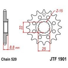 ŘETĚZOVÉ KOLEČKO JT JTF 1901-12 12 ZUBŮ, 520