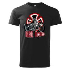 PÁNSKÉ TRIKO S MOTIVEM CHOPPERS RIDE HARD - ČERNÉ