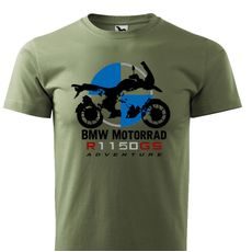 PÁNSKÉ TRIKO S MOTIVEM BMW R 1150 GS ADVENTURE - KHAKI