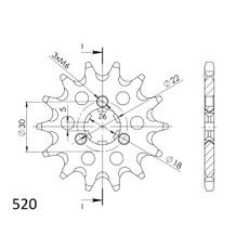 ŘETĚZOVÉ KOLEČKO SUPERSPROX CST-1445:14 14 ZUBŮ, 520