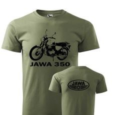 PÁNSKÉ TRIKO S MOTIVEM JAWA 350 - KHAKI