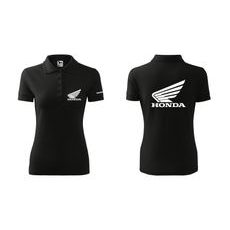 DÁMSKÉ POLO S MOTIVEM HONDA 1 - ČERNÉ