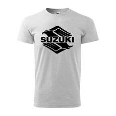 PÁNSKÉ TRIKO S MOTIVEM SUZUKI 1 - SVĚTLE ŠEDÉ