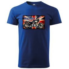 PÁNSKÉ TRIKO S MOTIVEM TRIUMPH FLAG - KRÁLOVSKY MODRÉ