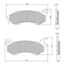 BRZDOVÉ DESTIČKY RMS 225103730 PŘEDNÍ HOMOLOGATED ORGANIC