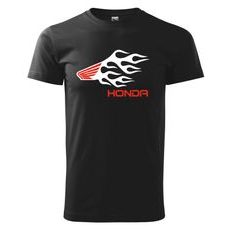 PÁNSKÉ TRIKO S MOTIVEM HONDA FLAMES - ČERNÉ
