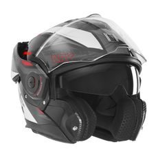 PŘEKLOPNÁ HELMA NA MOTORKU NOX PREMIUM SPINNER ARK ČERNÁ,BÍLÁ,ČERVENÁ