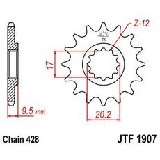 ŘETĚZOVÉ KOLEČKO JT JTF 1907-14 14 ZUBŮ, 428