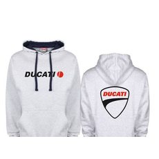 PÁNSKÁ MIKINA S KAPUCÍ A MOTIVEM DUCATI 1 - ŠEDÁ
