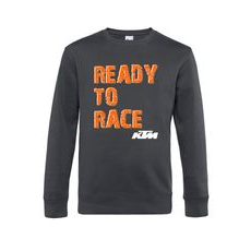 PÁNSKÁ MIKINA S MOTIVEM KTM READY TO RACE - TMAVĚ ŠEDÁ
