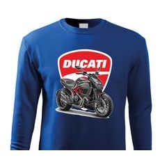 PÁNSKÁ MIKINA S MOTIVEM DUCATI DIAVEL - KRÁLOVSKY MODRÁ