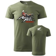 PÁNSKÉ TRIKO S MOTIVEM HONDA AFRICA TWIN - KHAKI