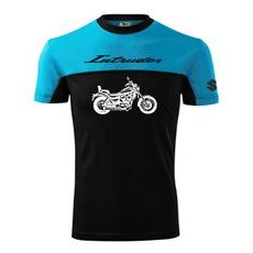 PÁNSKÉ TRIKO S MOTIVEM SUZUKI INTRUDER 1 - TYRKYSOVÁ/ČERNÁ