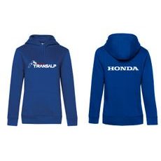 DÁMSKÁ MIKINA S KAPUCÍ A MOTIVEM HONDA TRANSALP - MODRÁ