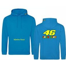 PÁNSKÁ MIKINA S KAPUCÍ A MOTIVEM VALENTINO ROSSI - SVĚTLE MODRÁ