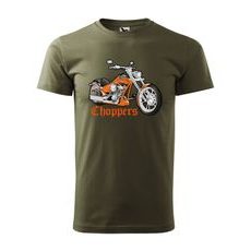 PÁNSKÉ TRIKO S MOTIVEM CHOPPERS BIKE - MILITARY