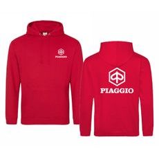 PÁNSKÁ MIKINA S KAPUCÍ A MOTIVEM PIAGGIO 1 - ČERVENÁ