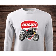 PÁNSKÁ MIKINA S MOTIVEM DUCATI MONSTER - BÍLÁ